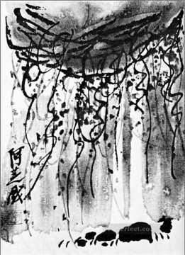 Qi Baishi Painting - Qi Baishi wisteria old China ink